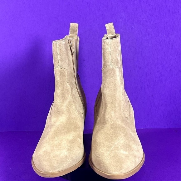 LIsa Vicky Women's Tan Camel Suede Steady Western/Cowboy Bootie Shoe Size 11-NEW - Picture 2 of 10